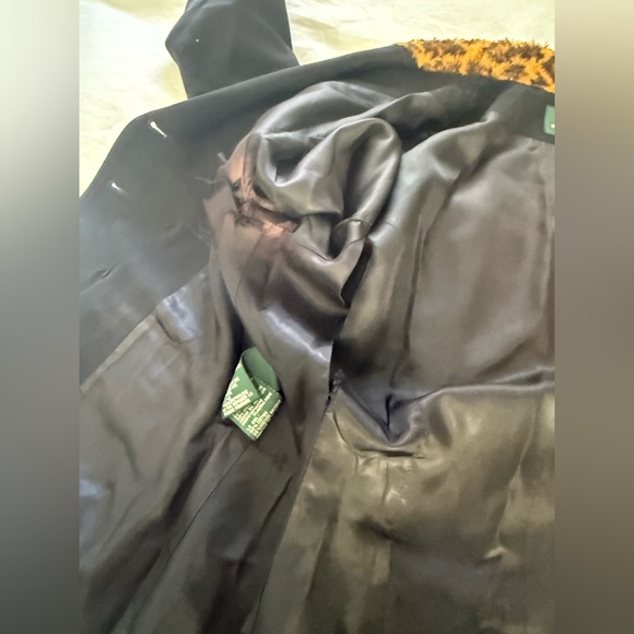 Lauren Ralph Lauren - Black Leopard Collar Wool Double-breasted Blazer - 10 - Picture 11 of 11